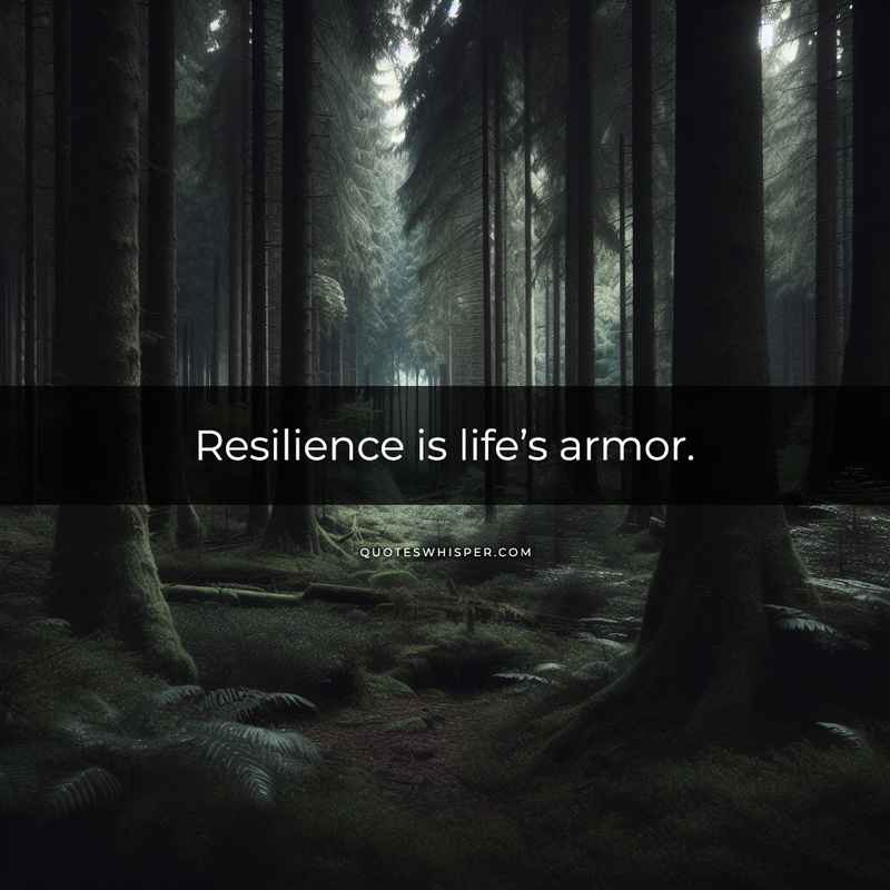 Resilience is life’s armor.