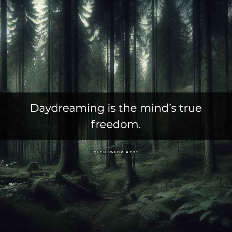 Daydreaming is the mind’s true freedom.