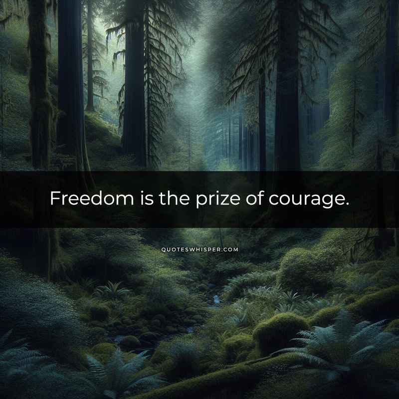 Freedom is the prize of courage.