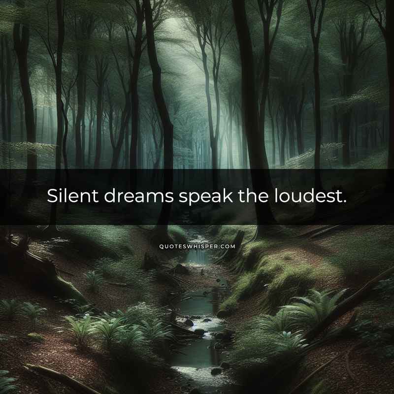 Silent dreams speak the loudest.
