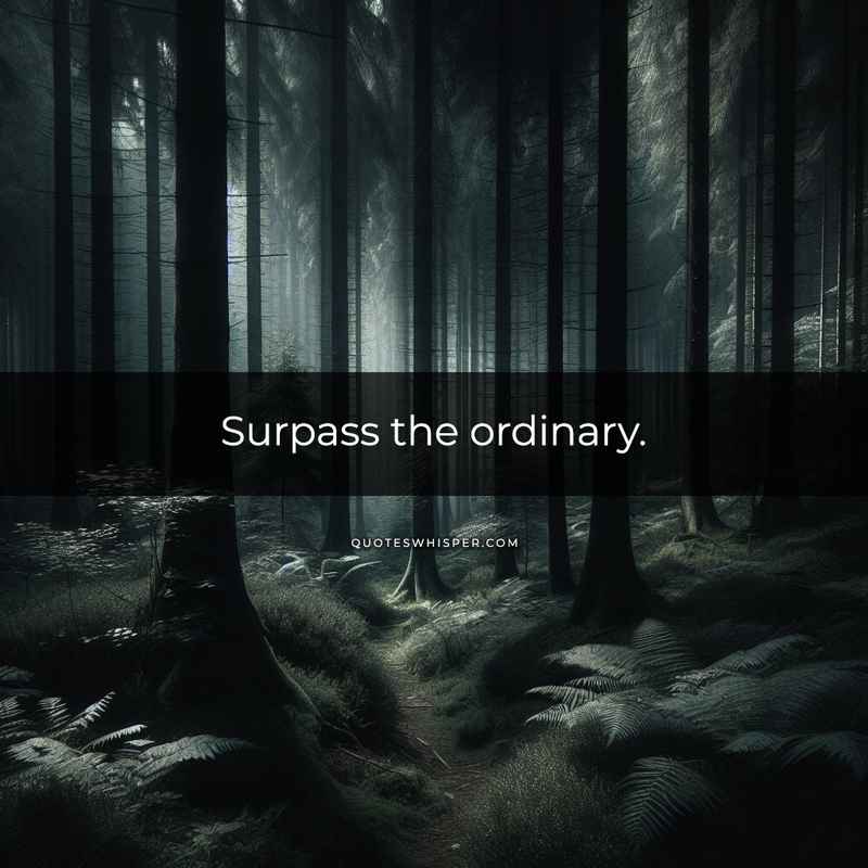 Surpass the ordinary.