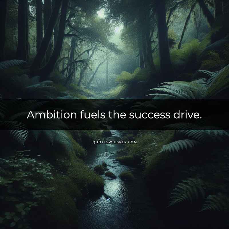Ambition fuels the success drive.