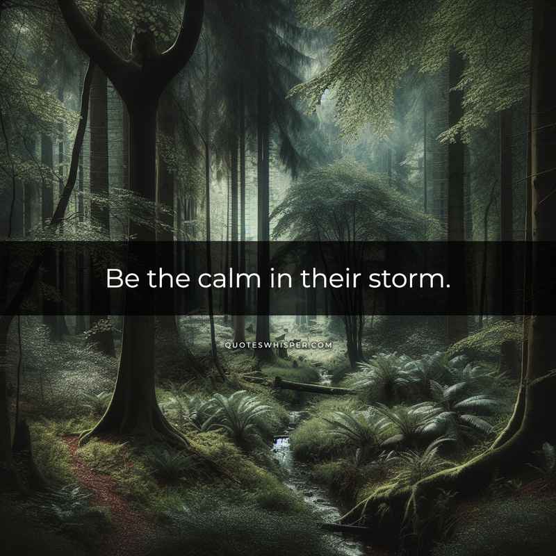 Be the calm in their storm.