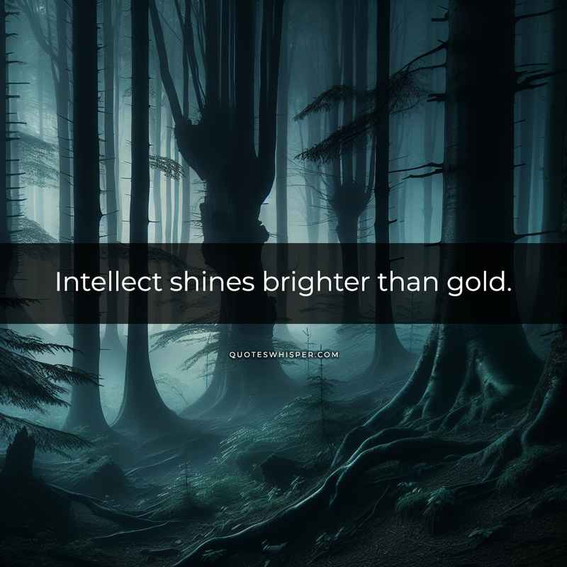 Intellect shines brighter than gold.