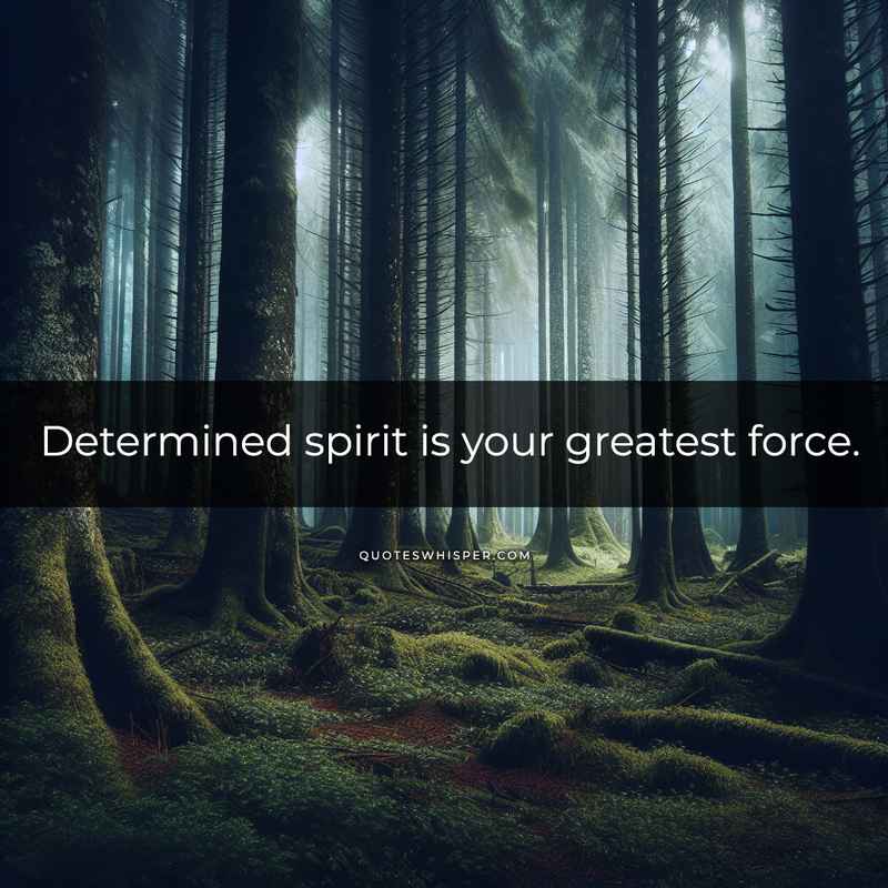 Determined spirit is your greatest force.
