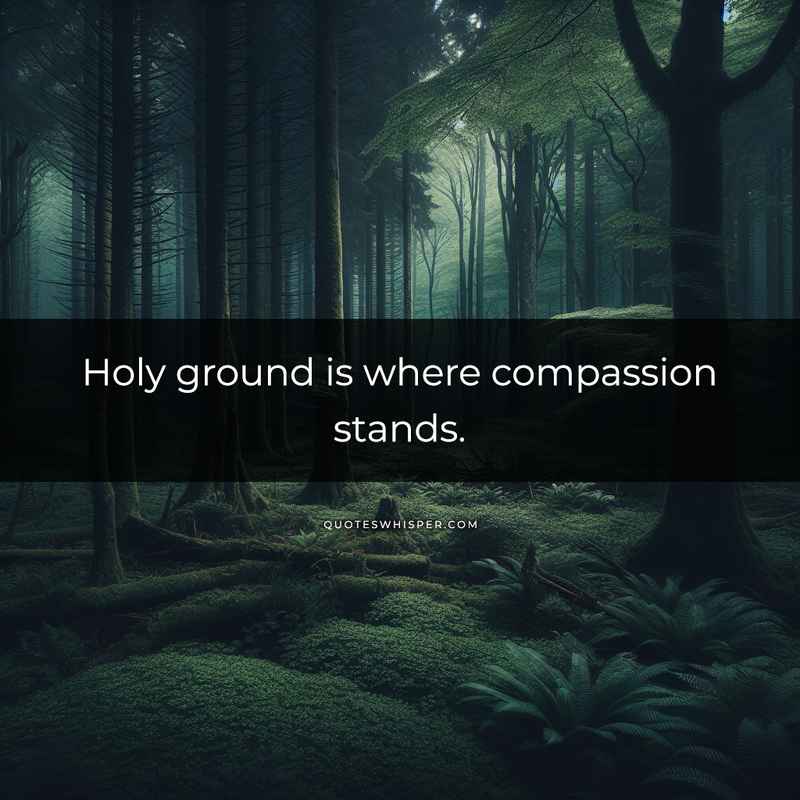 Holy ground is where compassion stands.