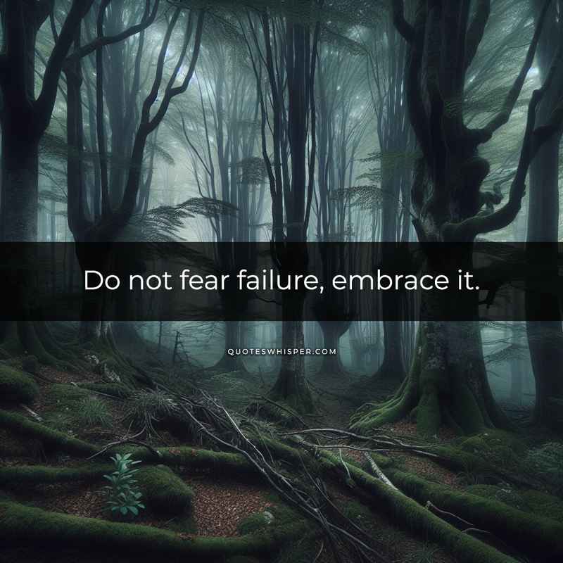 Do not fear failure, embrace it.