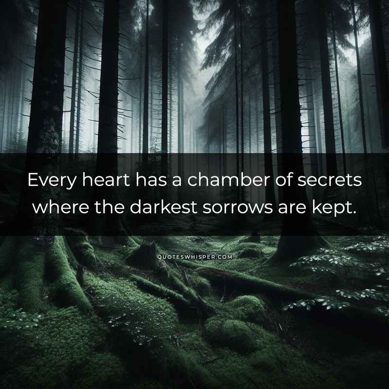 Every heart has a chamber of secrets where the darkest sorrows are kept.
