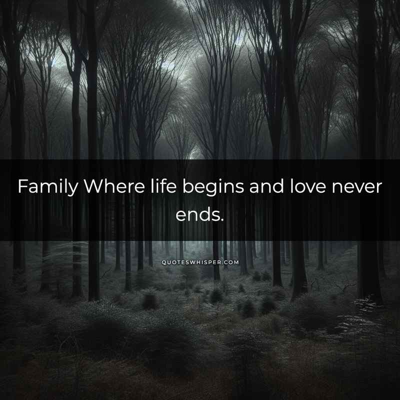 Family Where life begins and love never ends.