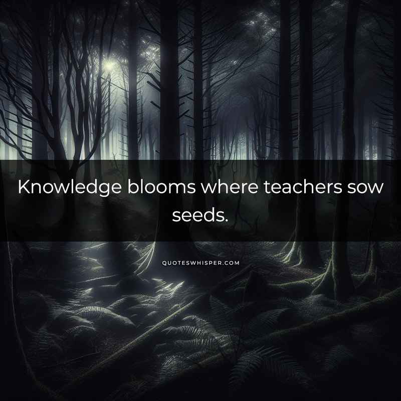 Knowledge blooms where teachers sow seeds.
