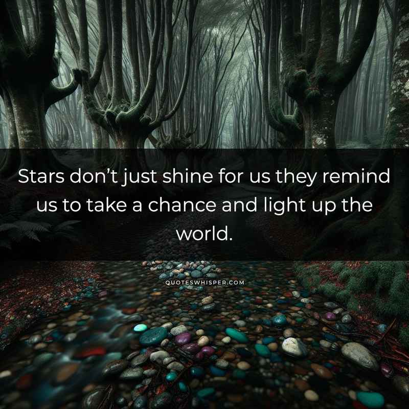 Stars don’t just shine for us they remind us to take a chance and light up the world.