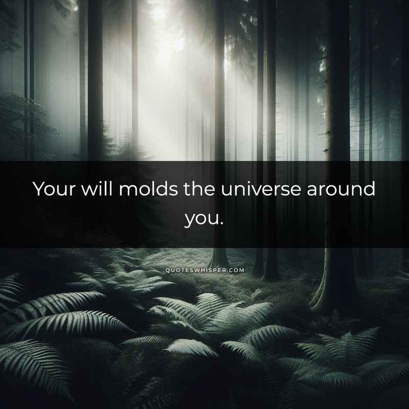 Your will molds the universe around you.