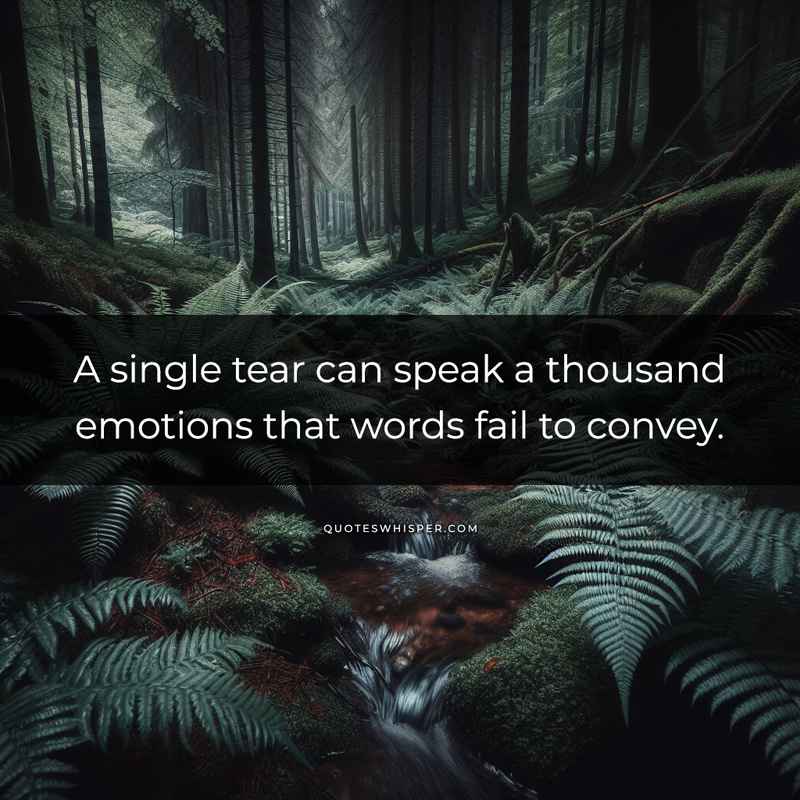 A single tear can speak a thousand emotions that words fail to convey.