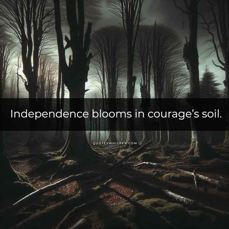 Independence blooms in courage’s soil.