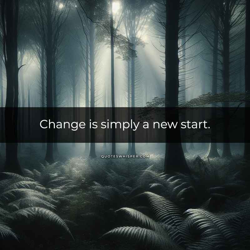 Change is simply a new start.