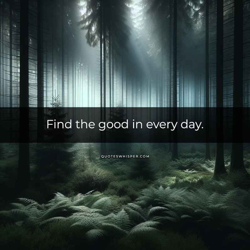 Find the good in every day.