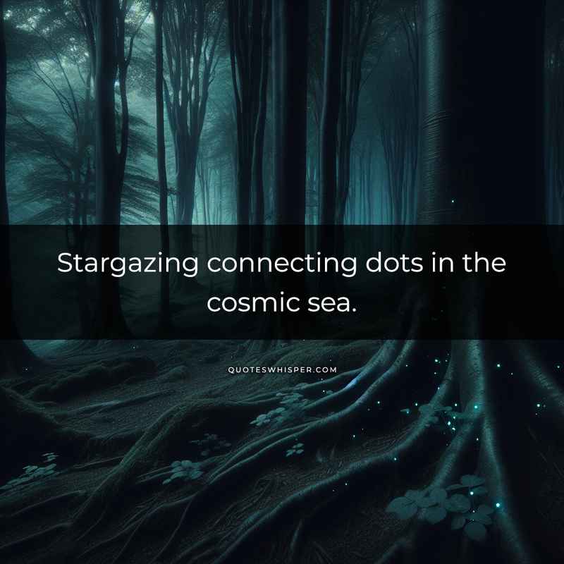 Stargazing connecting dots in the cosmic sea.