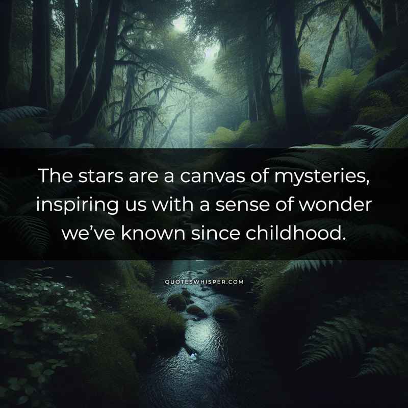 The stars are a canvas of mysteries, inspiring us with a sense of wonder we’ve known since childhood.