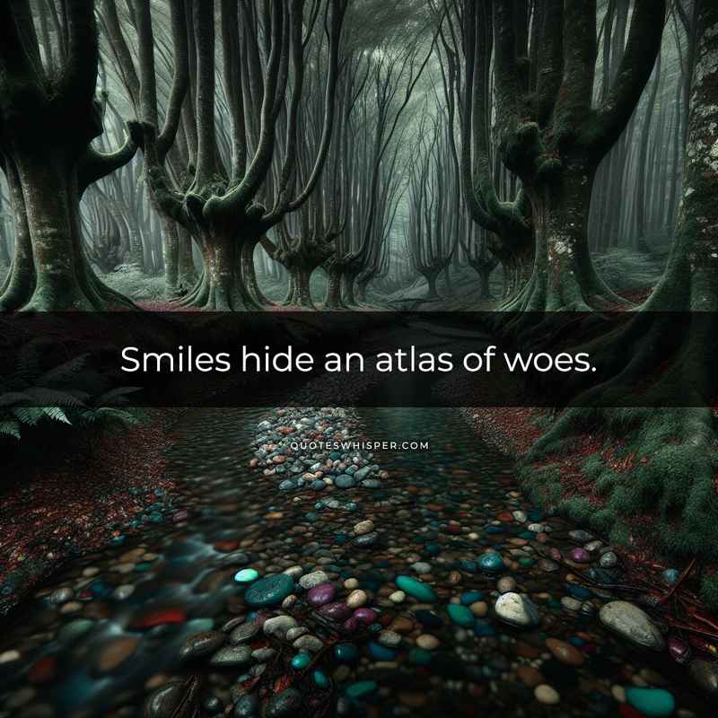 Smiles hide an atlas of woes.