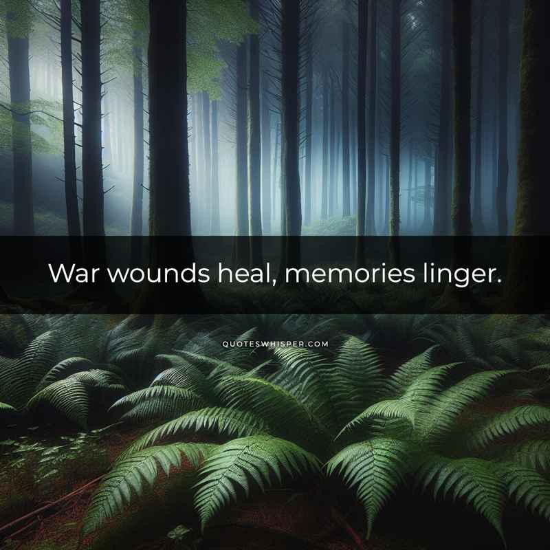 War wounds heal, memories linger.
