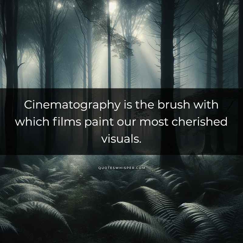 Cinematography is the brush with which films paint our most cherished visuals.