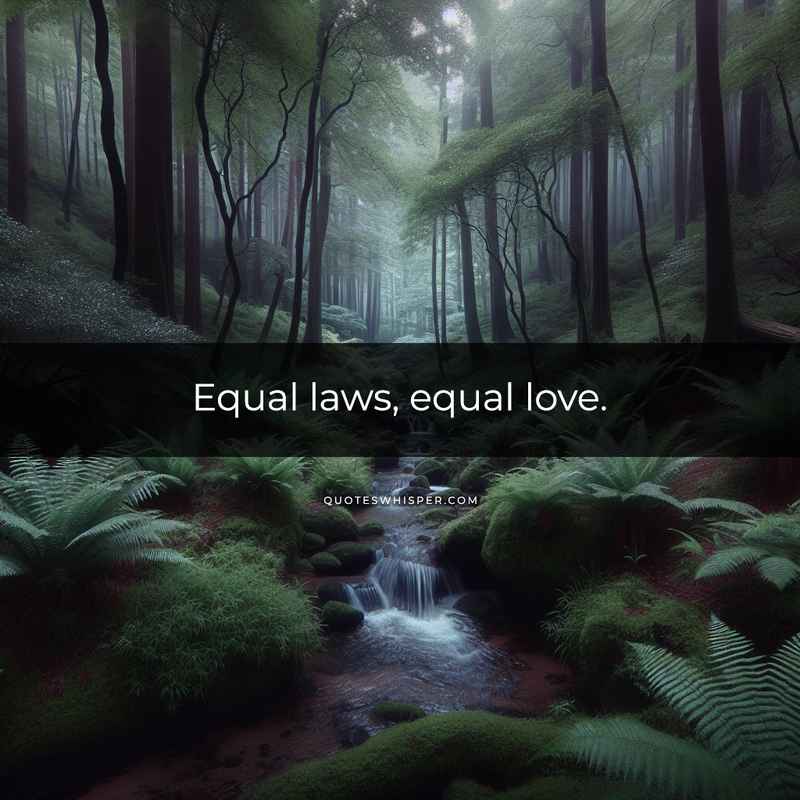 Equal laws, equal love.