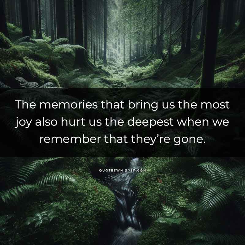 The memories that bring us the most joy also hurt us the deepest when we remember that they’re gone.