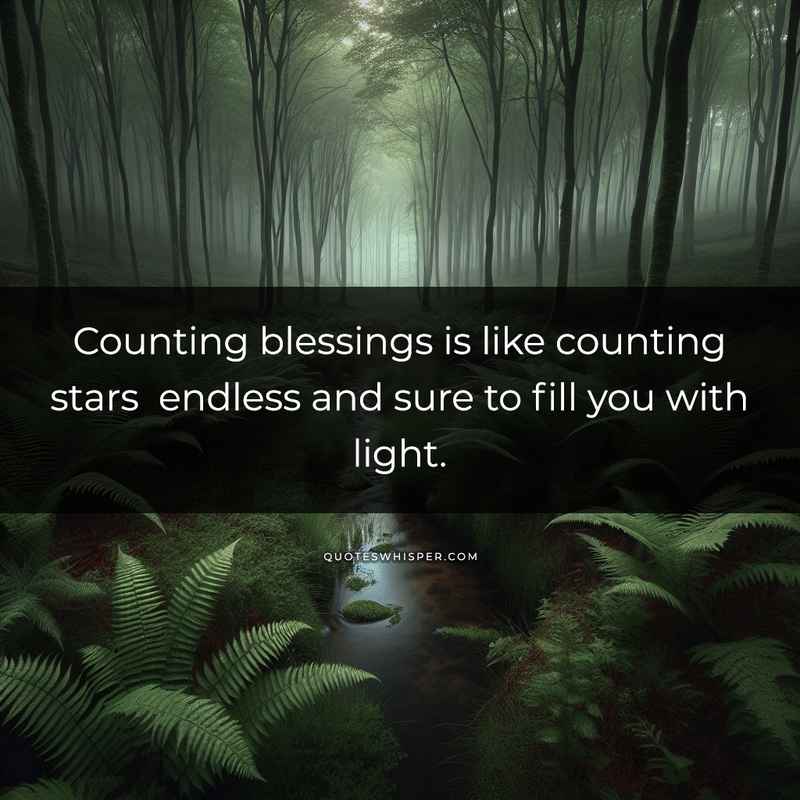 Counting blessings is like counting stars endless and sure to fill you with light.