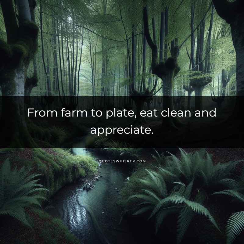 From farm to plate, eat clean and appreciate.