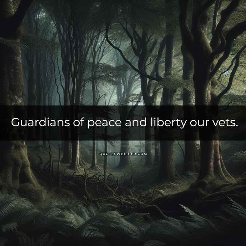 Guardians of peace and liberty our vets.