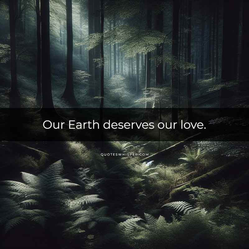 Our Earth deserves our love.