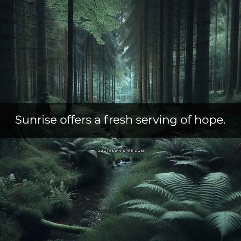 Sunrise offers a fresh serving of hope.