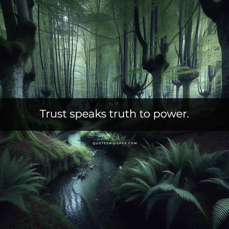 Trust speaks truth to power.