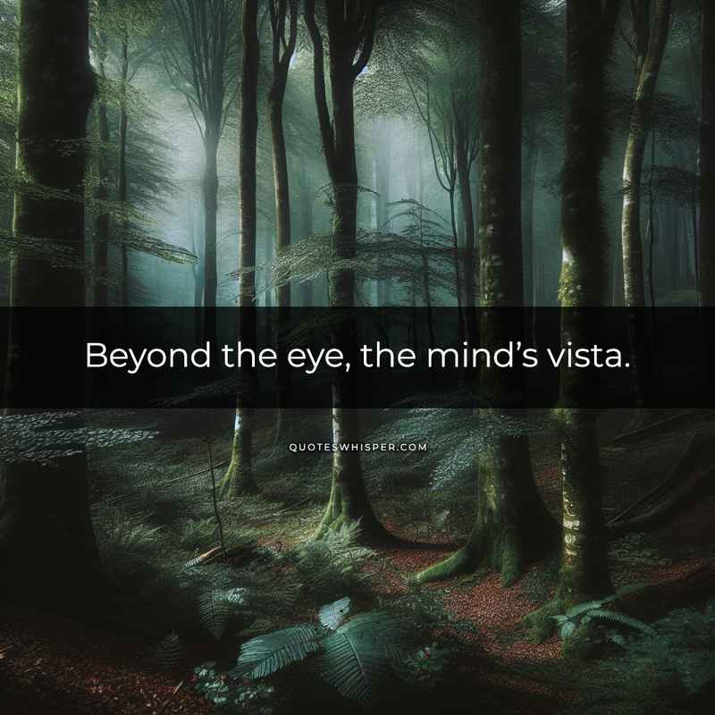 Beyond the eye, the mind’s vista.