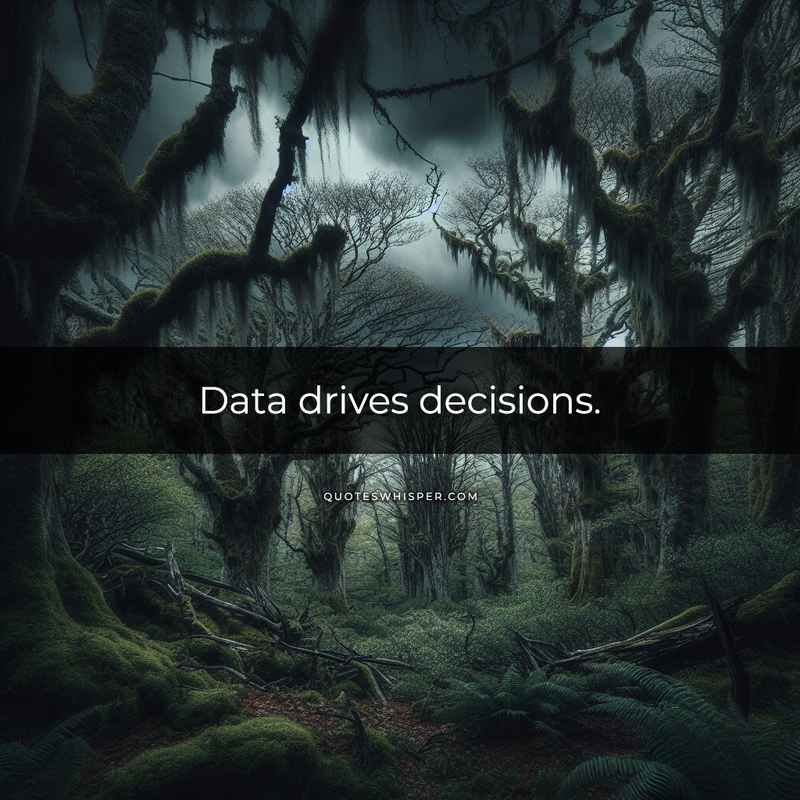 Data drives decisions.