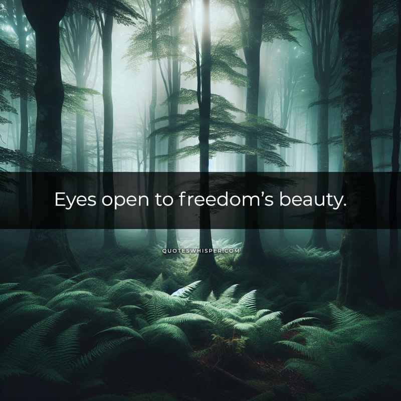 Eyes open to freedom’s beauty.
