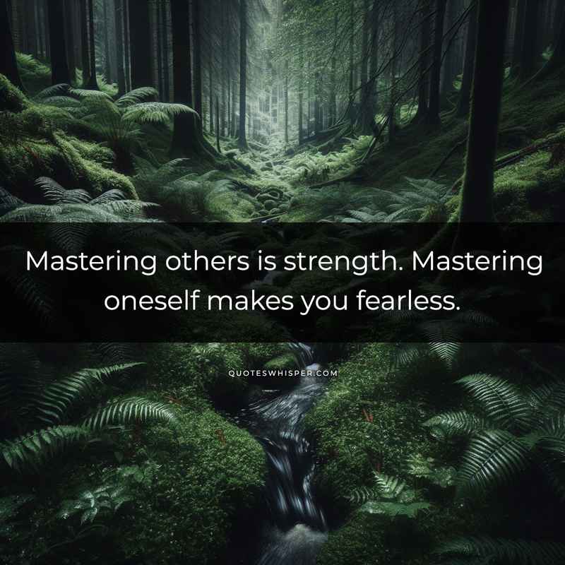 Mastering others is strength. Mastering oneself makes you fearless.