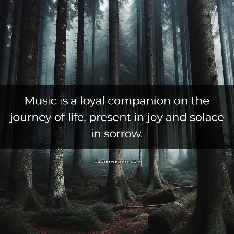 Music is a loyal companion on the journey of life, present in joy and solace in sorrow.