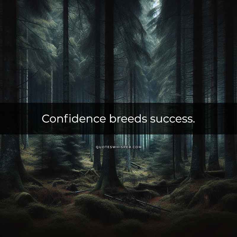 Confidence breeds success.