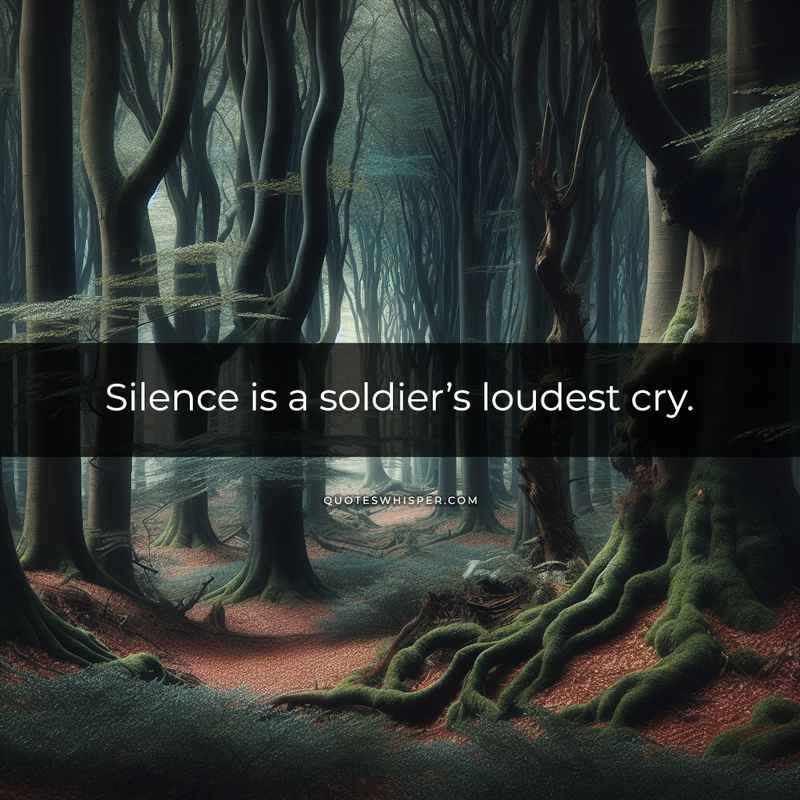 Silence is a soldier’s loudest cry.
