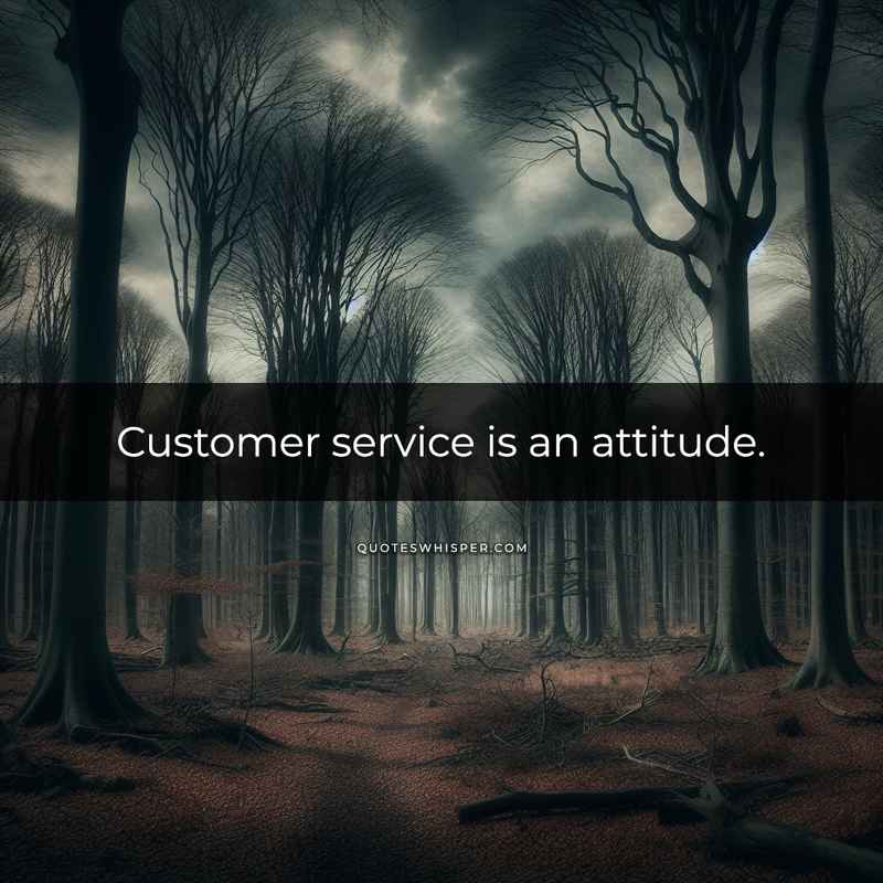 Customer service is an attitude.