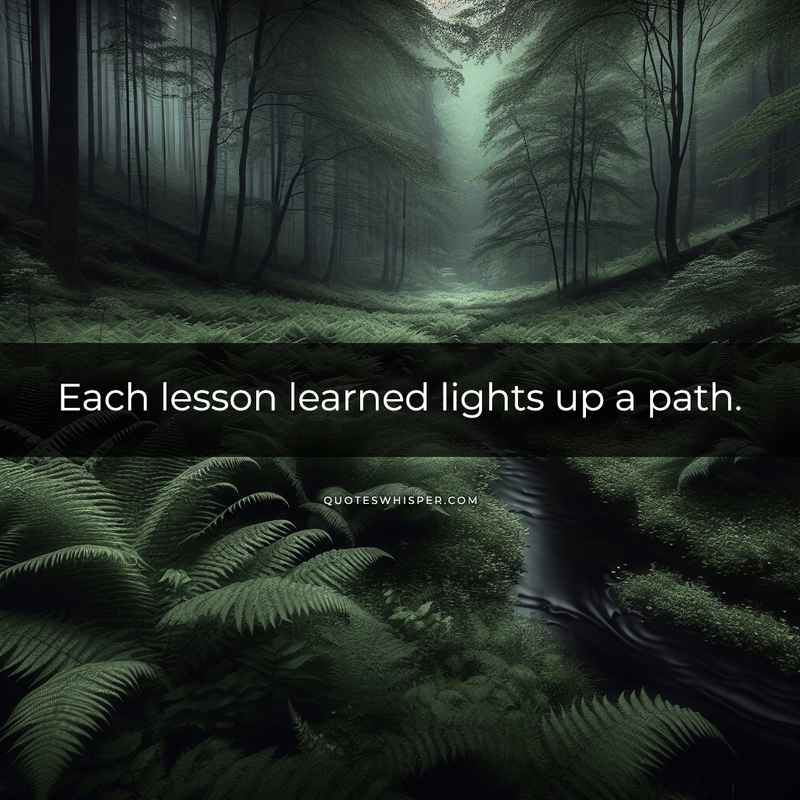 Each lesson learned lights up a path.