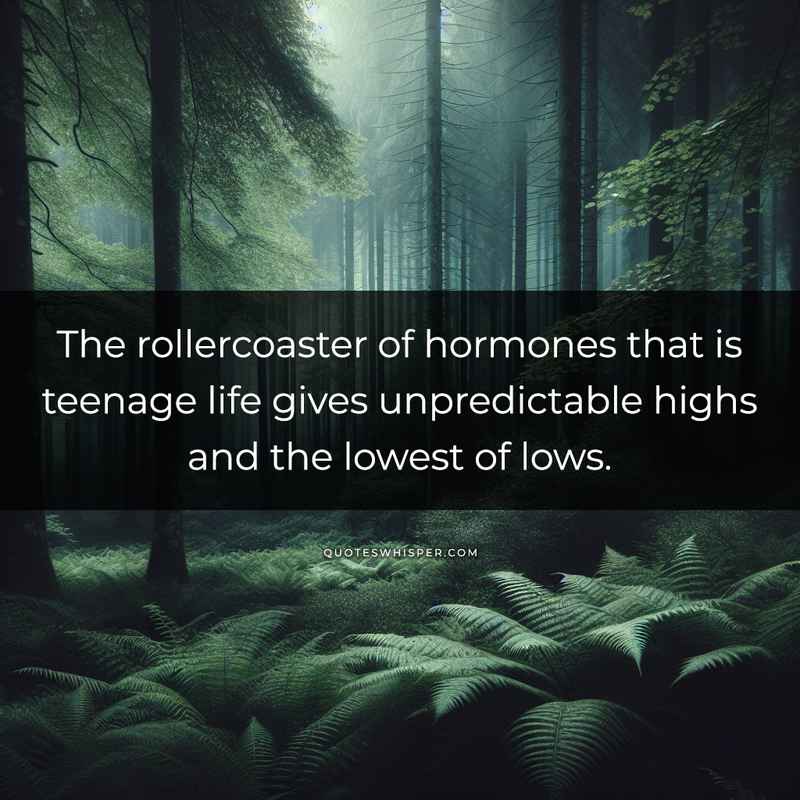The rollercoaster of hormones that is teenage life gives unpredictable highs and the lowest of lows.