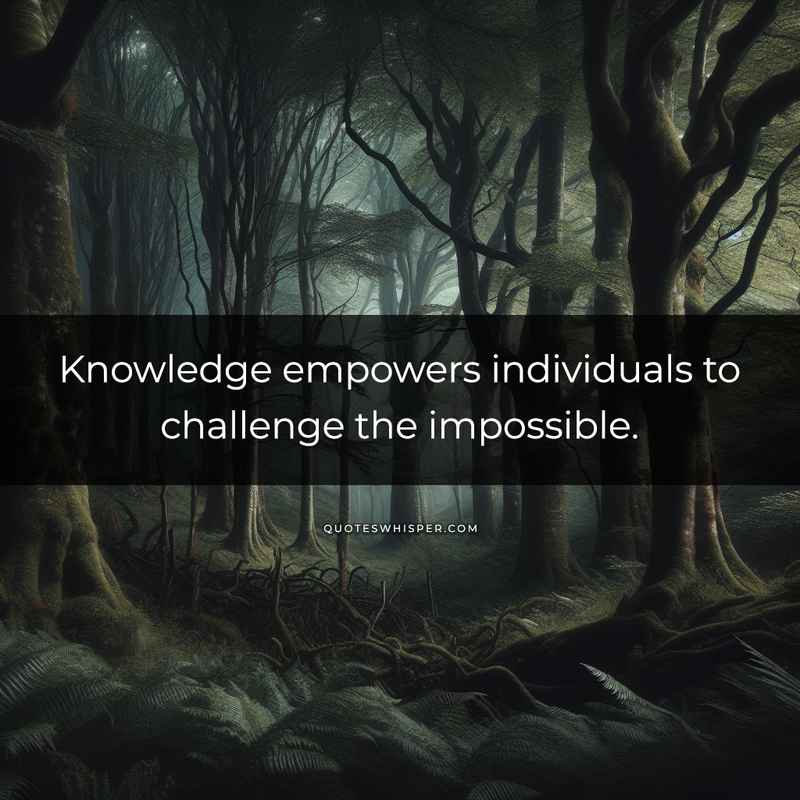 Knowledge empowers individuals to challenge the impossible.