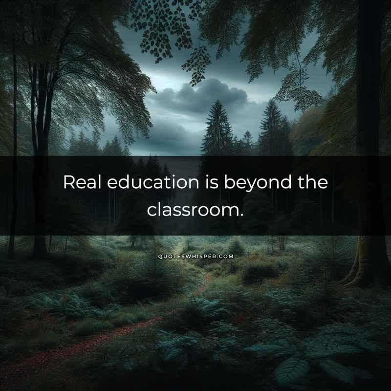 Real education is beyond the classroom.