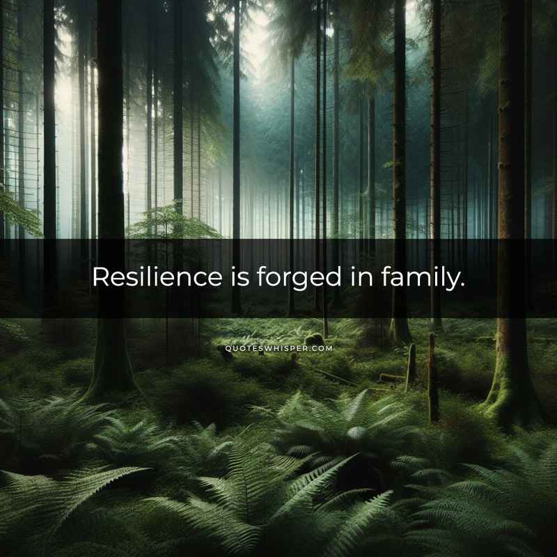 Resilience is forged in family.