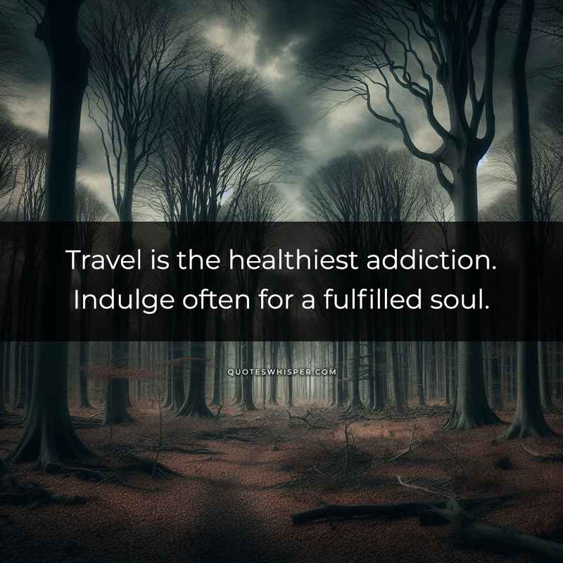 Travel is the healthiest addiction. Indulge often for a fulfilled soul.