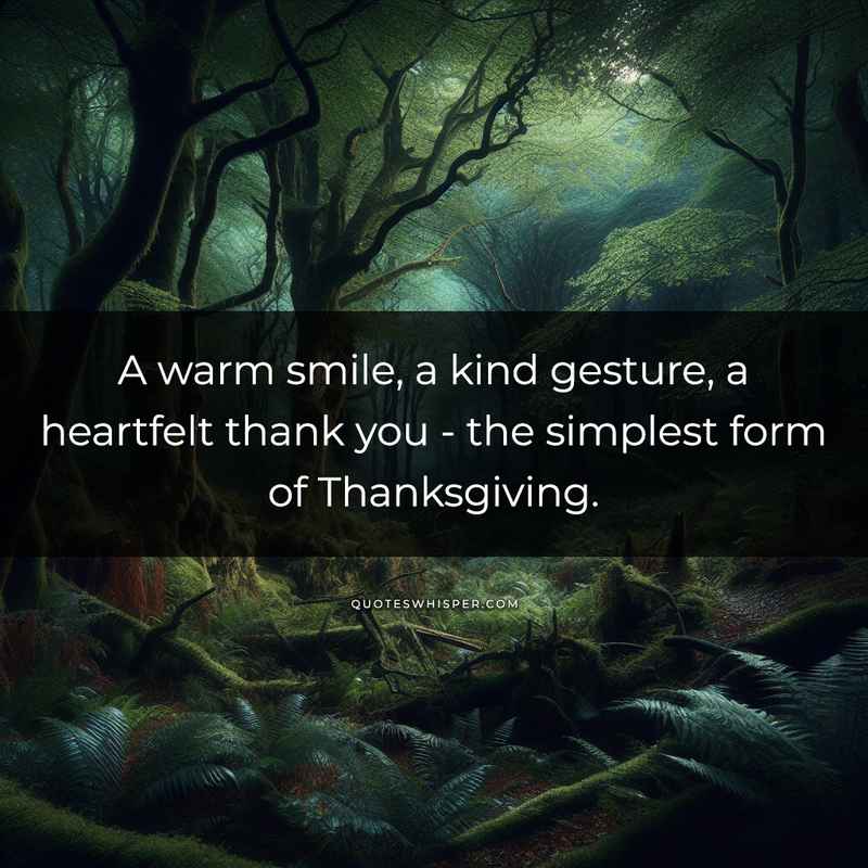 A warm smile, a kind gesture, a heartfelt thank you - the simplest form of Thanksgiving.