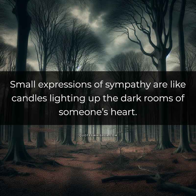 Small expressions of sympathy are like candles lighting up the dark rooms of someone’s heart.