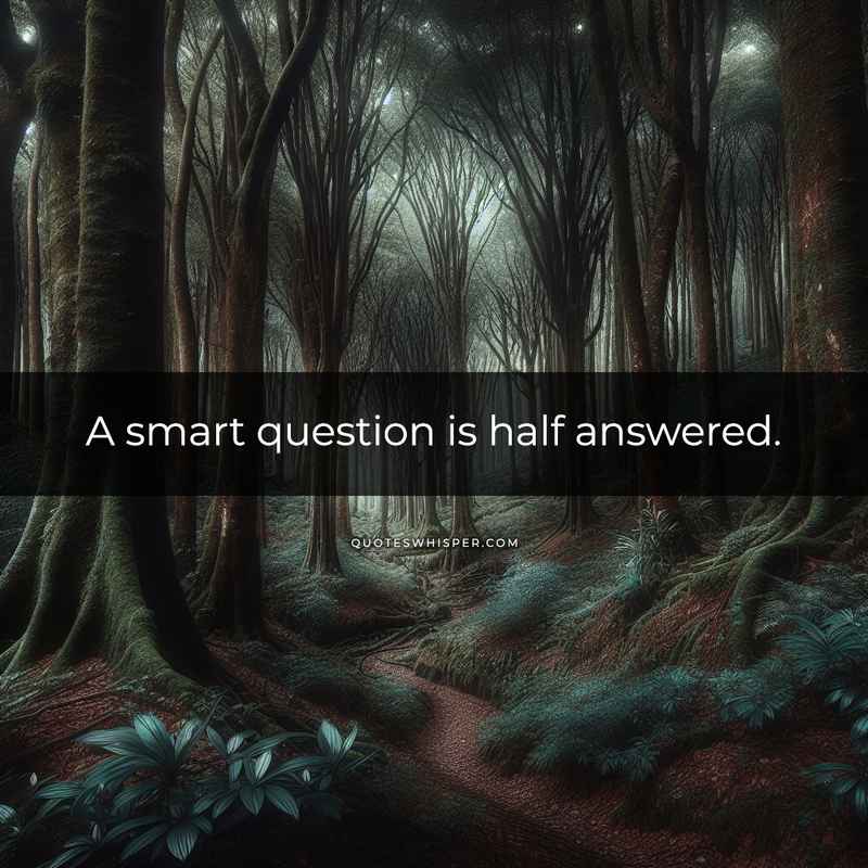A smart question is half answered.